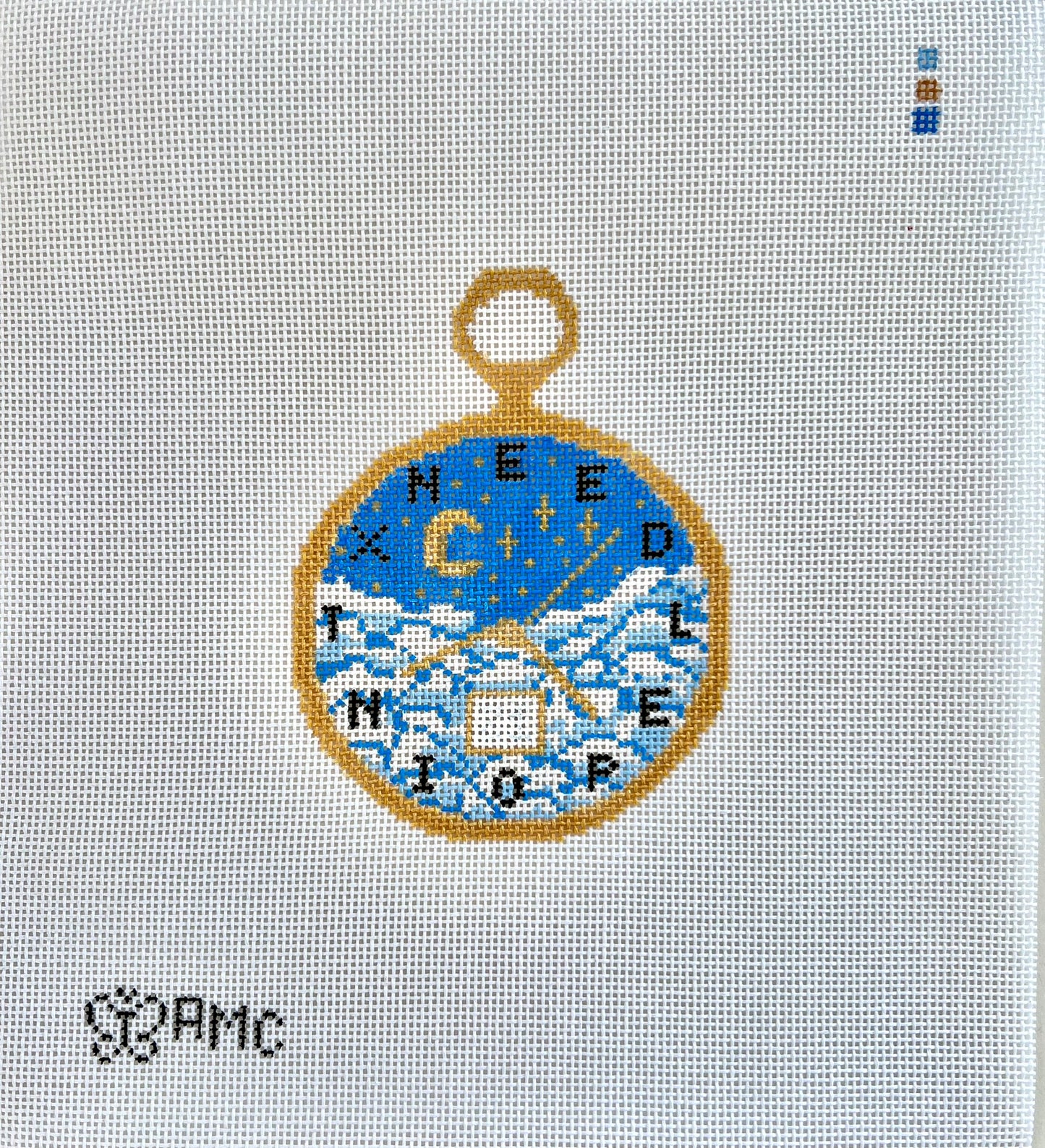 Needlepoint Time Pocket Watch