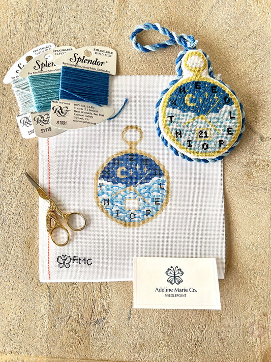 Needlepoint Time Pocket Watch